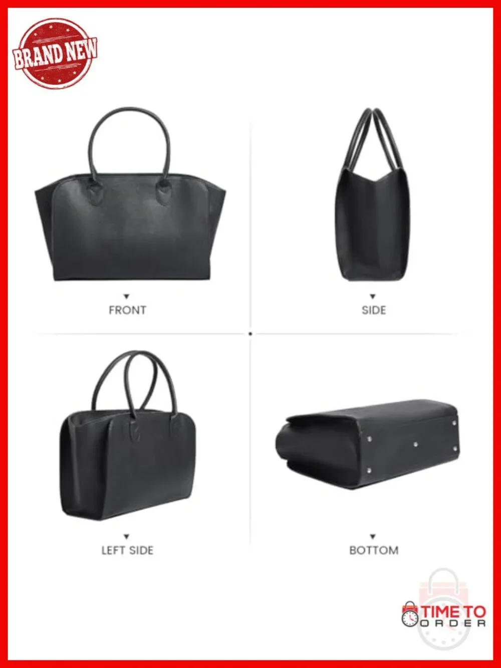 Leather Shoulder Satchel Large Tote Bag with Multiple Pockets